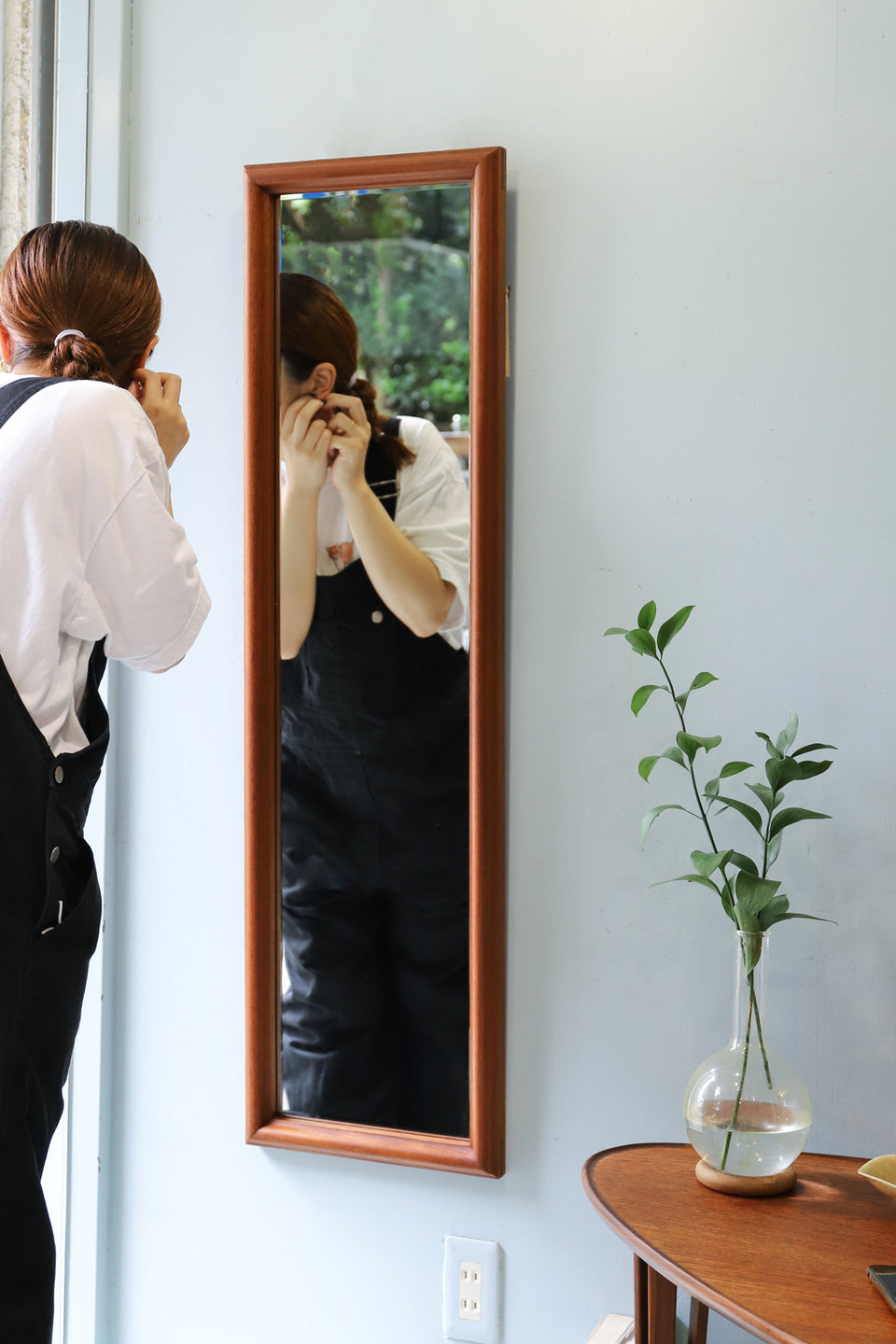 Danish Vintage Teakwood Full-length Mirror/デンマーク ヴィンテージ 姿見 ミラー 鏡 チーク材 インテリア 北欧モダン