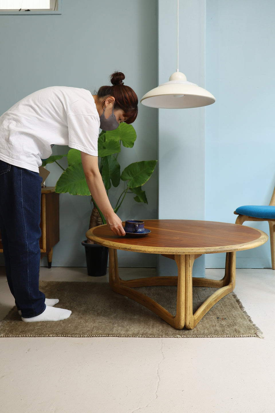 US Vintage LANE Perception Round Coffee Table/アメリカヴィンテージ レーン ラウンドコーヒーテーブル ローテーブル ミッドセンチュリー