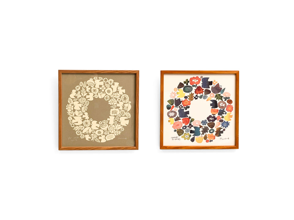 BIRDS' WORDS WREATH Graphic Poster Frame/バーズワーズ リース ポスター アート 額 IDEE