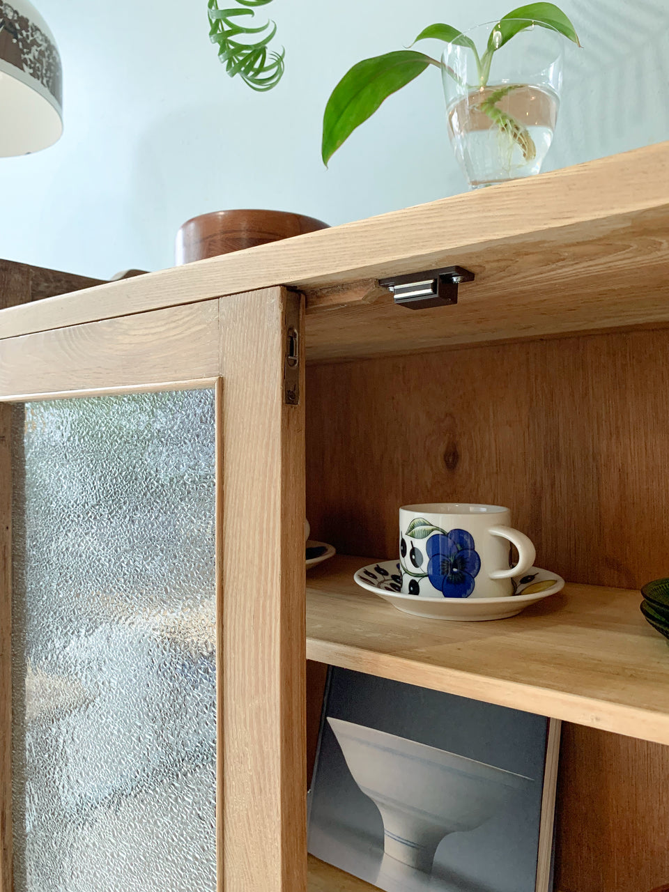 Japanese Vintage Small Glass Cabinet/ジャパンヴィンテージ ダイヤガラス スモールキャビネット