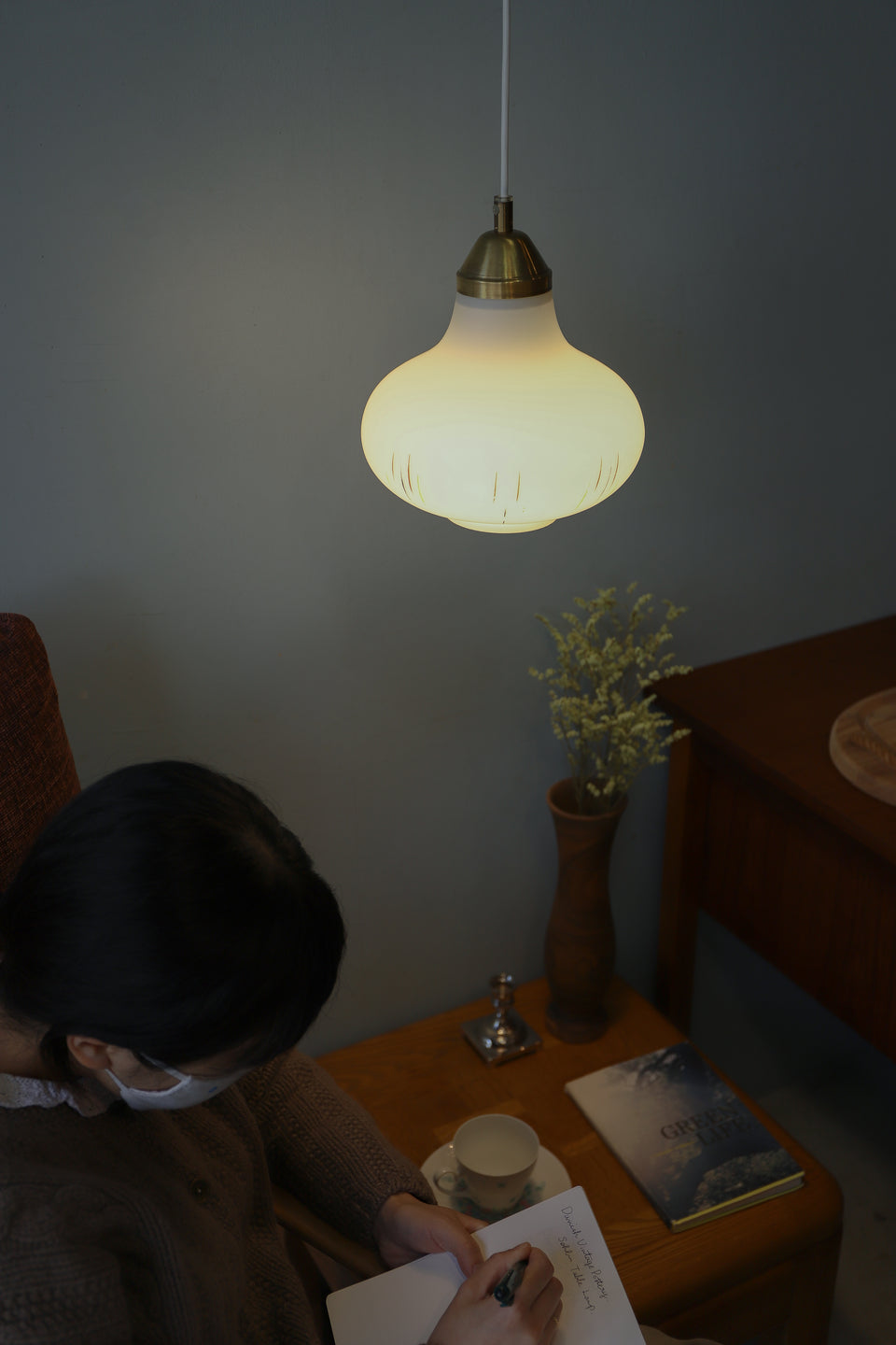 Glass Shade Pendant Light Danish Vintage/デンマークヴィンテージ ペンダントライト ガラスシェード 北欧インテリア