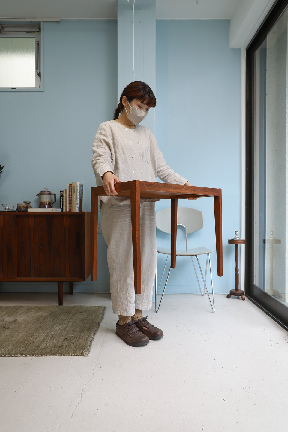 Danish Vintage Side Table Rosewood with Ceramic Tile/デンマークヴィンテージ サイドテーブル ローズウッド タイルトップ 北欧家具