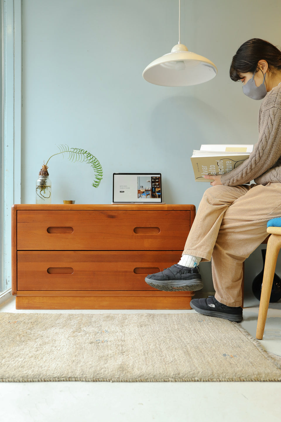 Vintage Teakwood 2drawer Low Chest/ヴィンテージ ローチェスト チーク材 収納家具 北欧デザイン