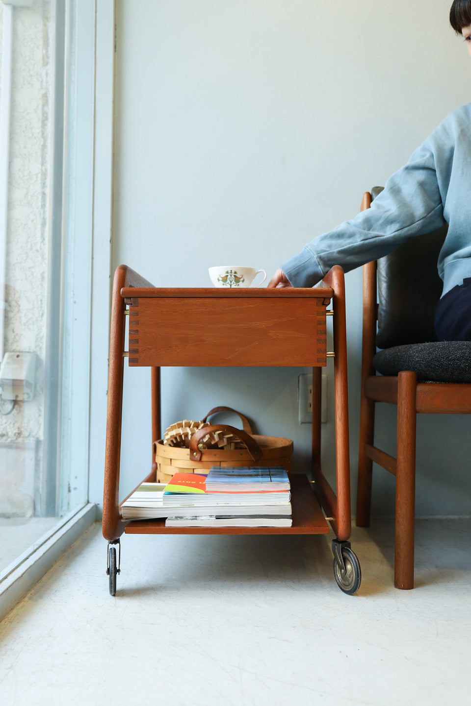 Danish Vintage Sika Møbler Sewing Wagon/デンマークヴィンテージ シカモブラー ソーイングワゴン チーク材 北欧家具