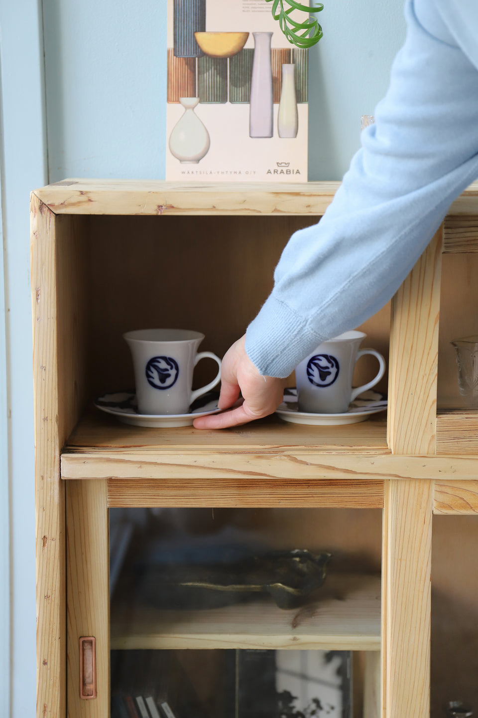 Japanese Vintage Glass Tea Cabinet/ジャパンヴィンテージ ガラスキャビネット 茶箪笥 収納 古道具