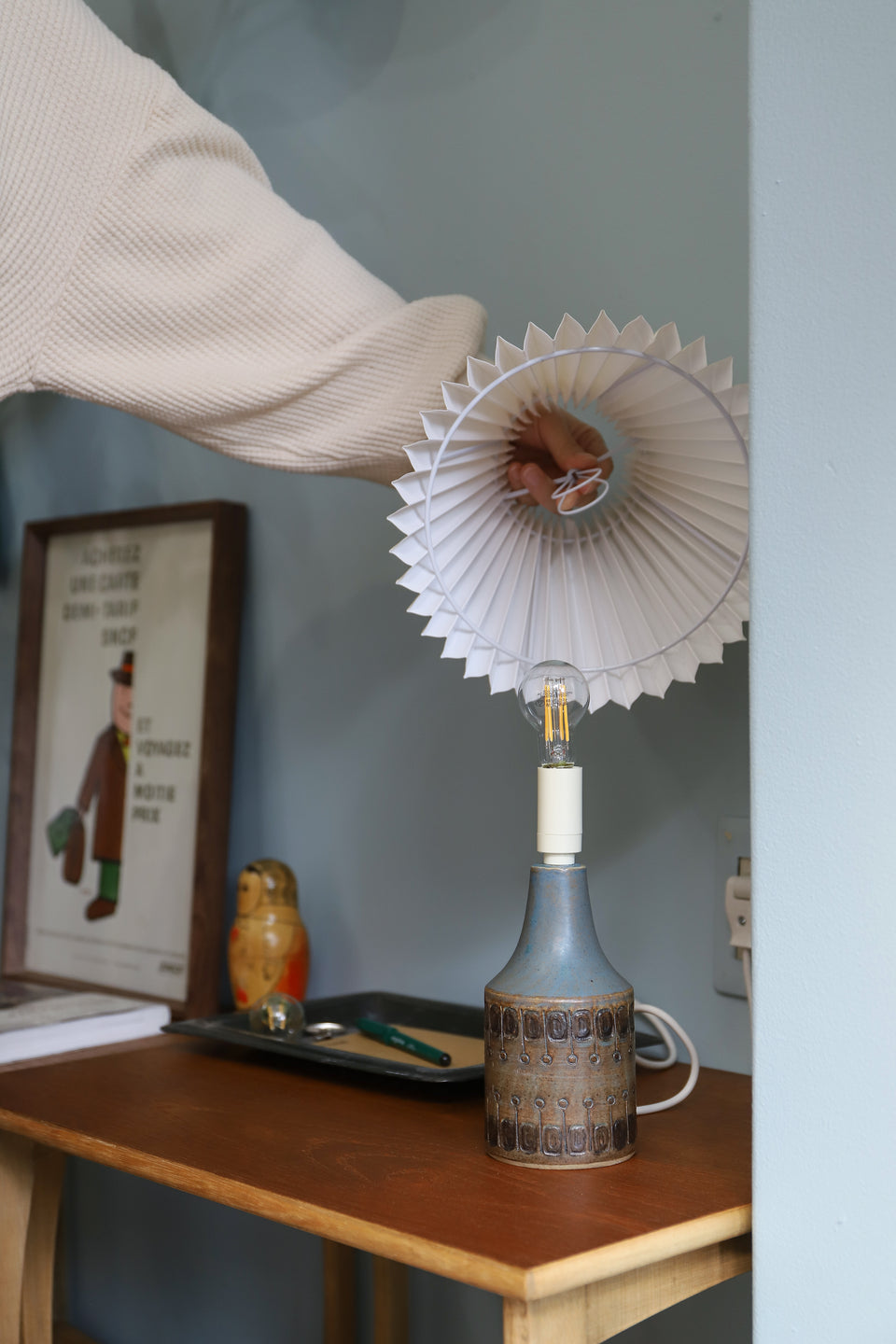 Swedish Vintage Alingsås keramik Table Lamp Ulla Winblad/スウェーデンヴィンテージ アリングソースケラミック テーブルランプ ウラ・ウィンブラッド 間接照明