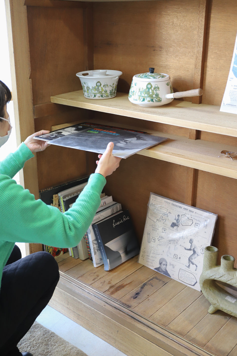 Japanese Vintage Diamond Glass Cabinet/ジャパンヴィンテージ ダイヤガラス キャビネット 戸棚 収納 古道具