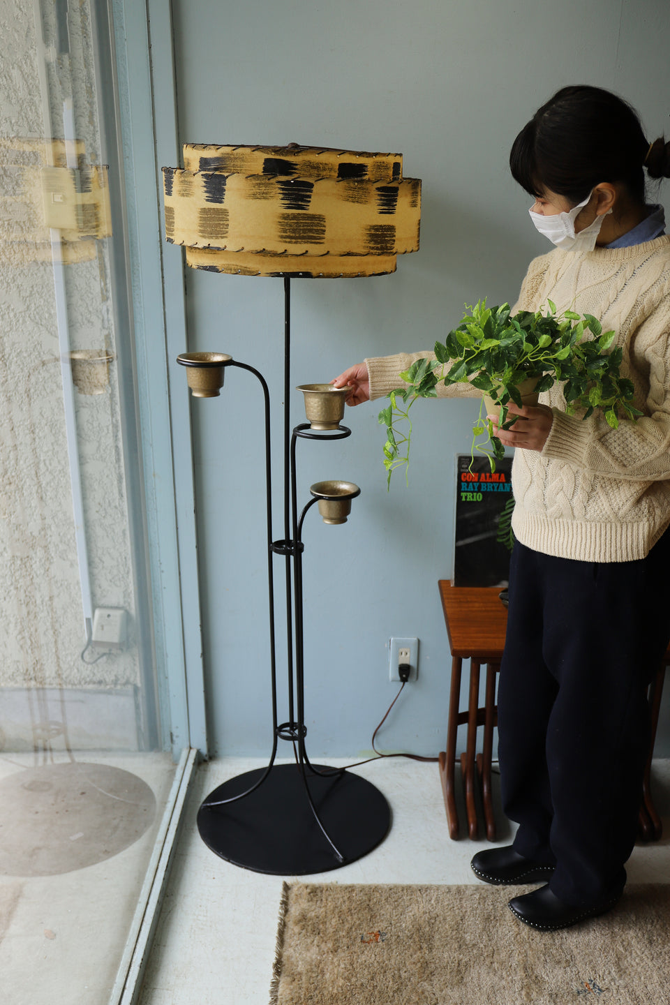 US Midcentury Vintage Floor Stand With Planter/アメリカヴィンテージ フロアスタンド ランプ プランター ミッドセンチュリー