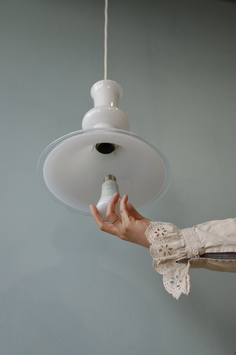 Vintage Holmegaard Pendant Light Etude/ホルムガード ペンダントライト エチュード 照明 ホワイト デンマークヴィンテージ