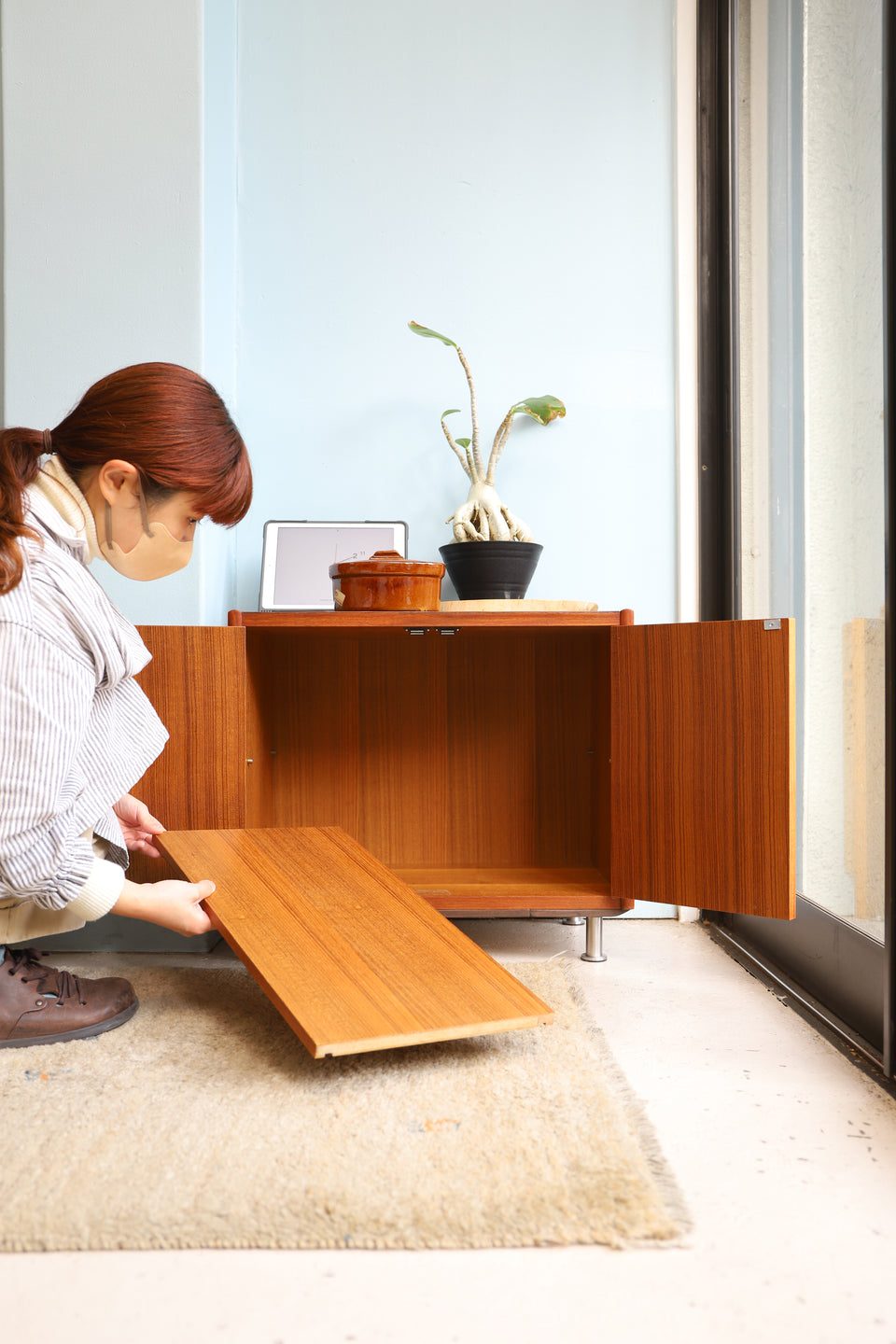 Japanese Vintage Mini Cabinet Teakwood/ジャパンヴィンテージ ミニキャビネット サイドボード チーク材 収納 レトロモダン