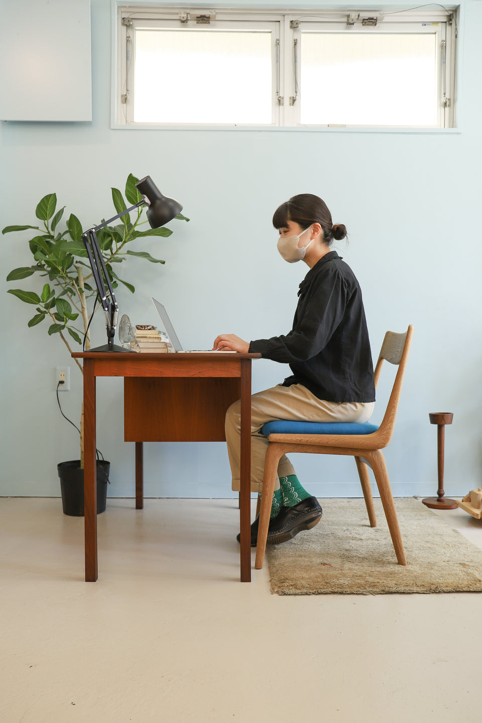 Hanbjerg Møbelfabrik Single Pedestal Desk Danish Vintage/デンマークヴィンテージ 片袖デスク 机 チーク材 北欧家具