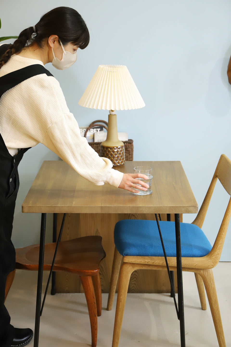 Old Wood and Iron Leg Remake Table/古材 リメイクテーブル 鉄脚 デスク 机