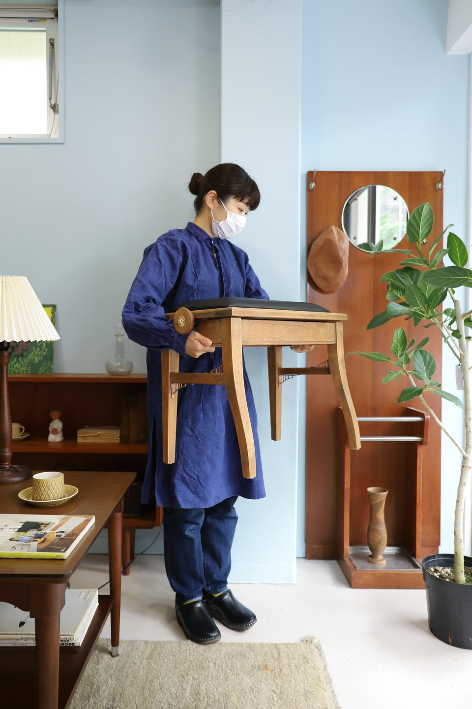 Euro Antique “Beethoven” Adjustable Piano Bench/アンティーク ベートーベン ピアノベンチ スツール チェア シャビーシック