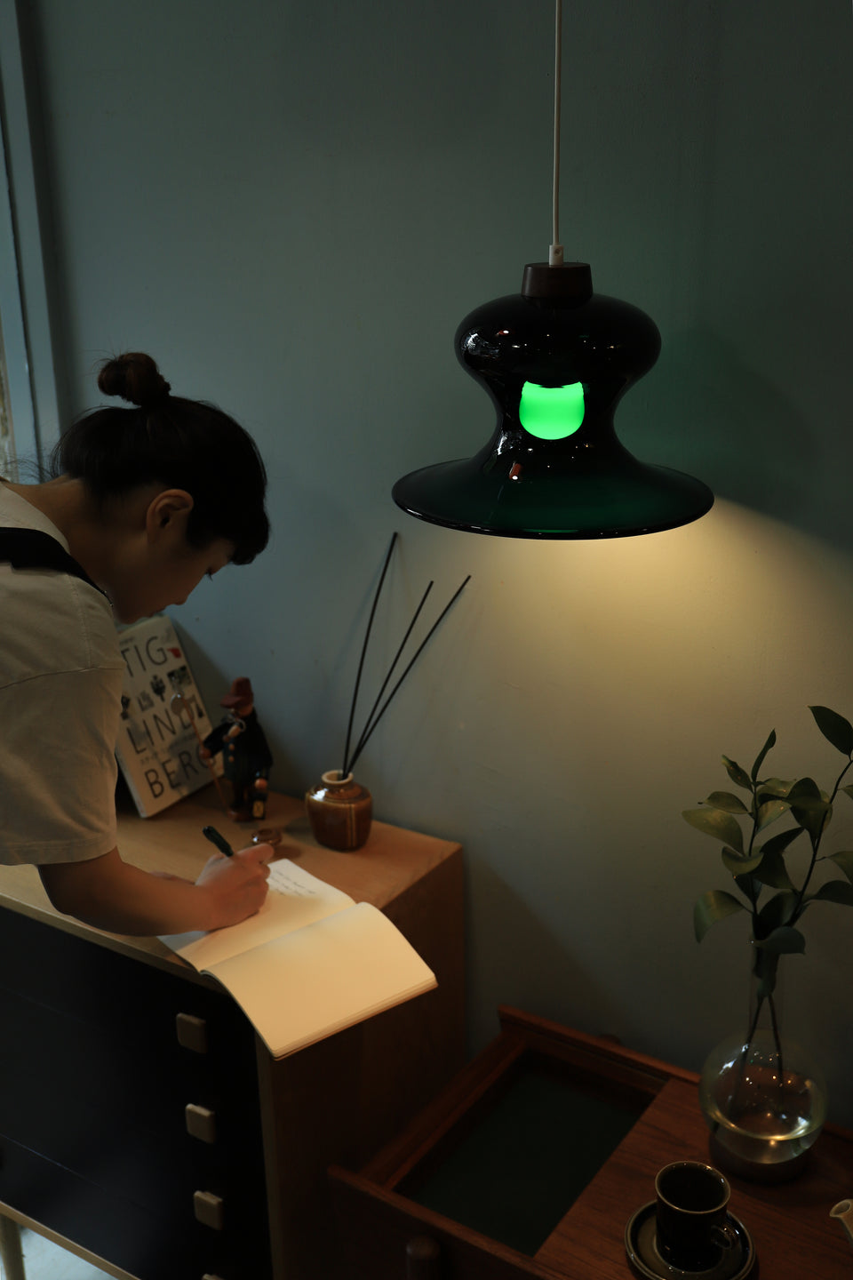 Scandinavian Vintage Glass Shade Pendant Light /北欧ヴィンテージ ペンダントライト ガラスシェード