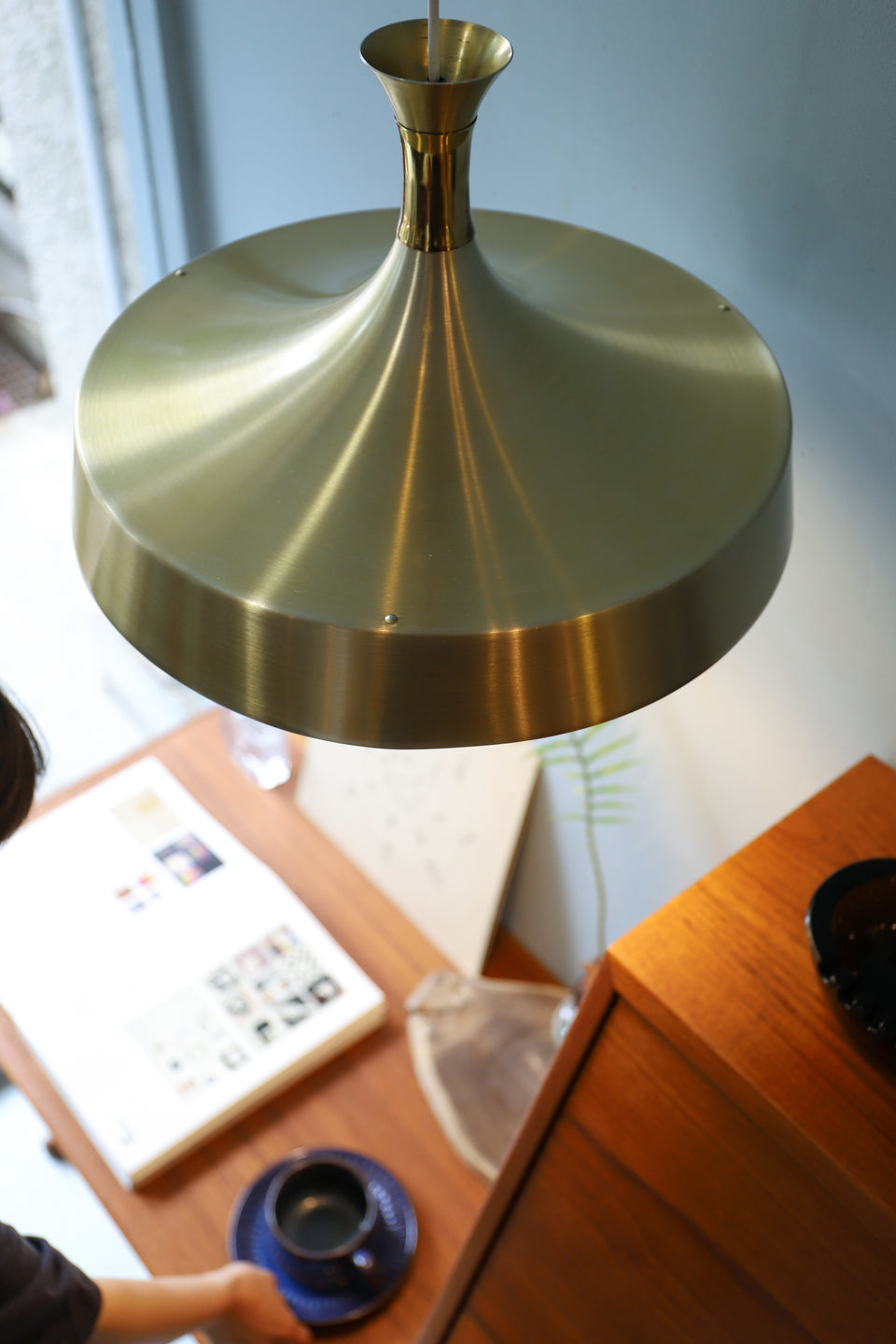 Danish Vintage Pendant Light Gold Plate/デンマークヴィンテージ ペンダントライト ゴールドメッキ