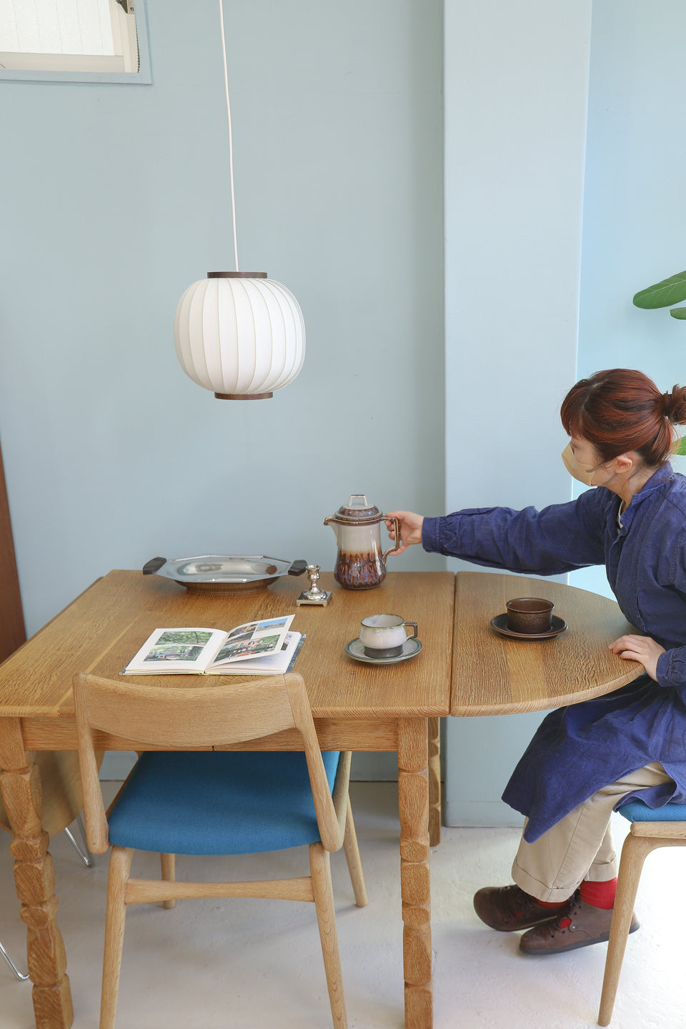 Danish Vintage Oakwood Drop Leaf Dining Table/デンマークヴィンテージ ドロップリーフ エクステンションダイニングテーブル オーク材