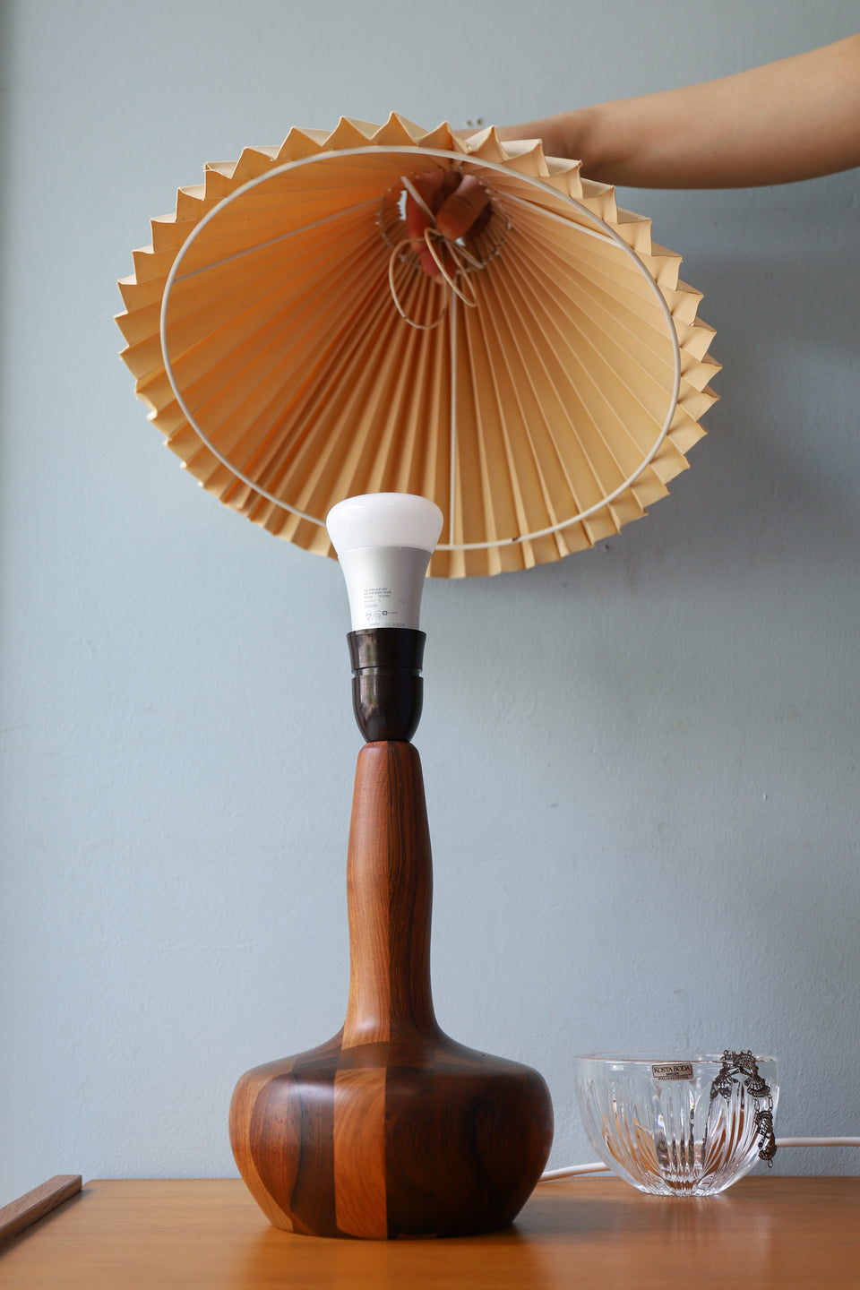 Danish Vintage Parquet Wood Table Lamp/デンマークヴィンテージ テーブルランプ 寄木細工