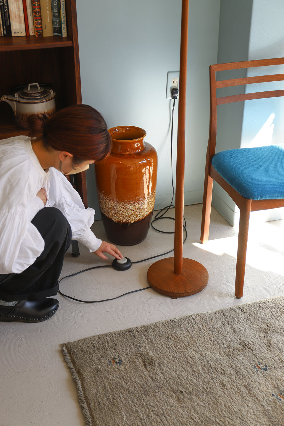 Swedish Vintage Floor Stand Teakwood/スウェーデンヴィンテージ フロアスタンドライト チーク材 間接照明 北欧インテリア