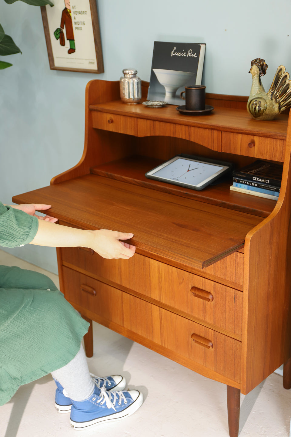Danish Vintage Teak Writing Bureau Dresser/デンマークヴィンテージ ライティングビューロー ドレッサー 北欧家具