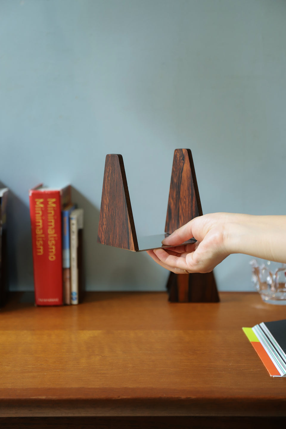 Danish Vintage Rosewood Bookend/デンマークヴィンテージ ブックエンド ローズウッド 本立て