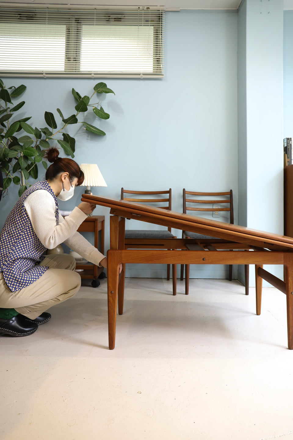 Kai Kristiansen Elevator Extension Table Vildbjerg Møbelfabrik/デンマークヴィンテージ カイ・クリスチャンセン エレベーター エクステンションテーブル 北欧家具