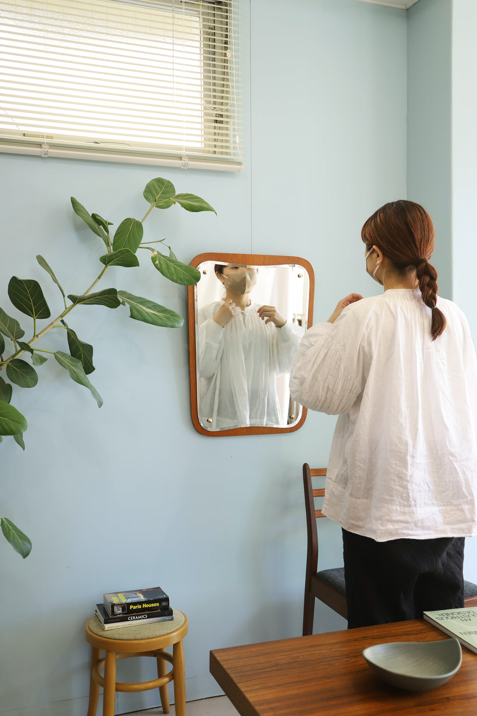 Froseke AB Nybrofabriken Wall Mirror Swedish Vintage/スウェーデンヴィンテージ ウォールミラー チーク材 鏡 北欧インテリア