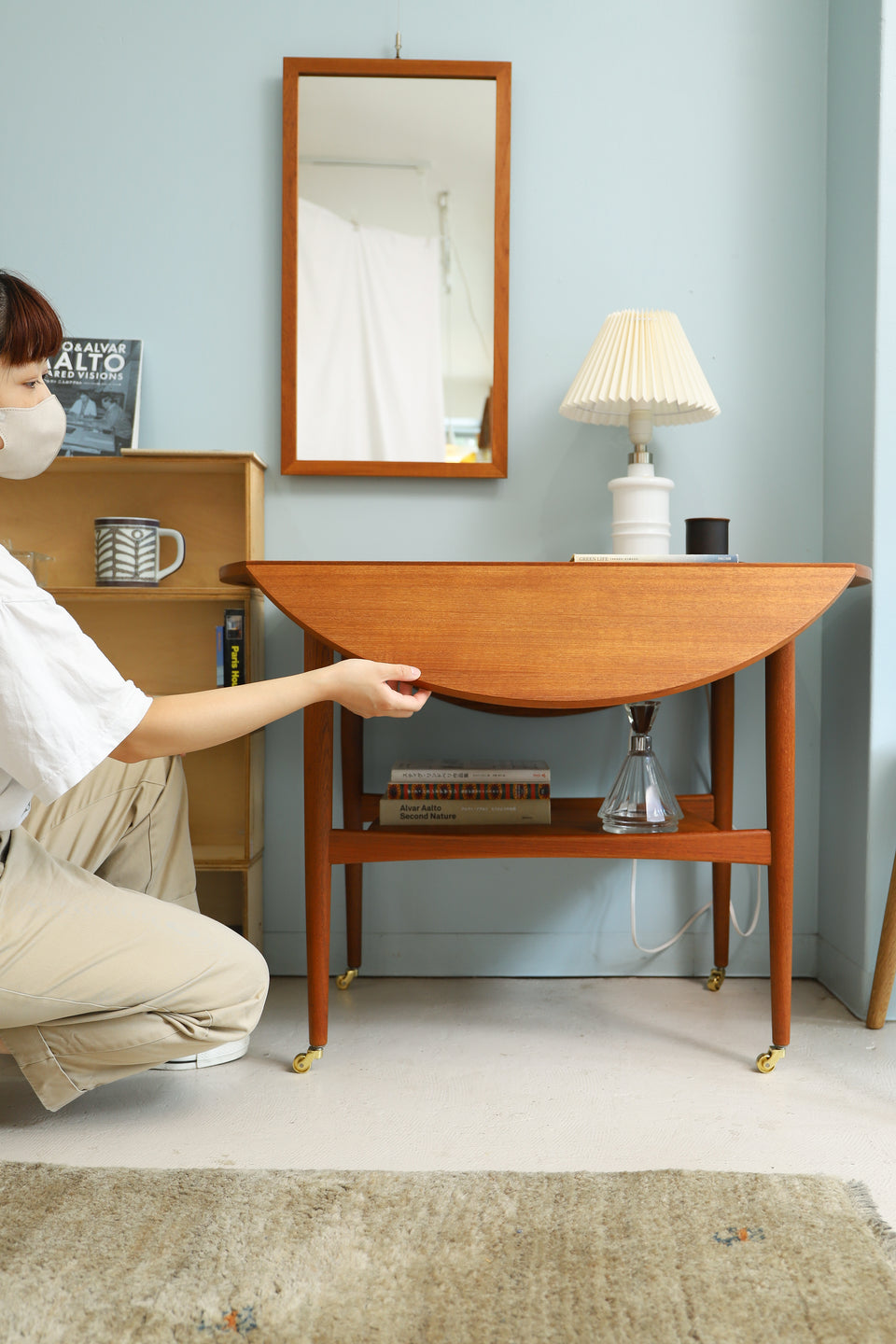 Danish Vintage Kristensen&Thomassen Drop Leaf Coffee Table/デンマークヴィンテージ コーヒーテーブル ドロップリーフ ラウンドテーブル 北欧家具
