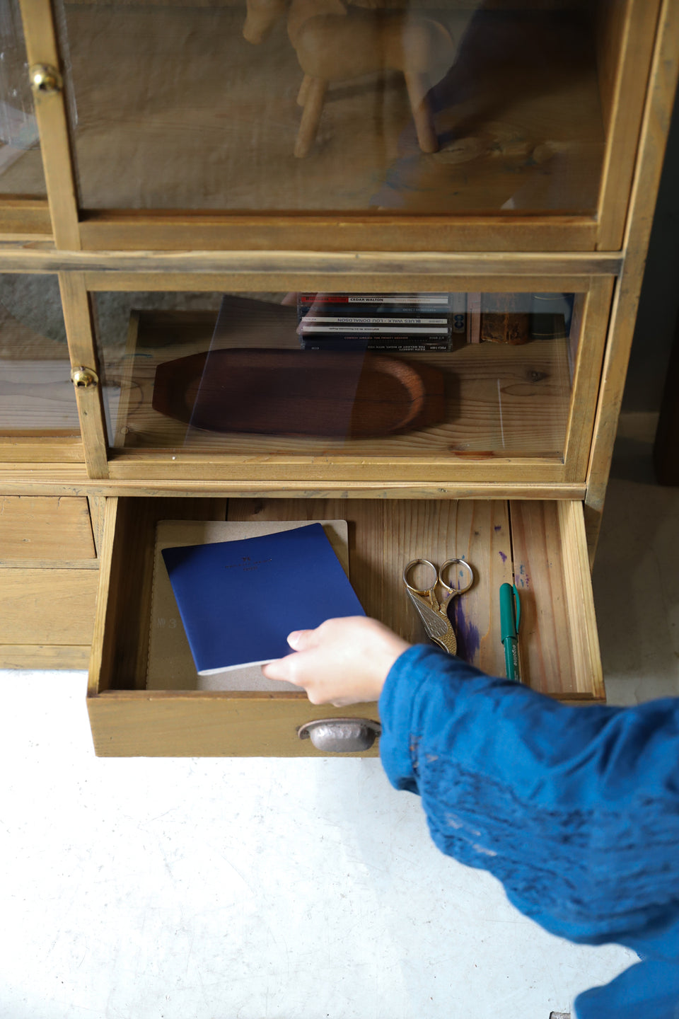 Japanese Vintage Tea Cabinet/ジャパンヴィンテージ 茶箪笥 食器棚 カップボード 収納 昭和レトロ モダン