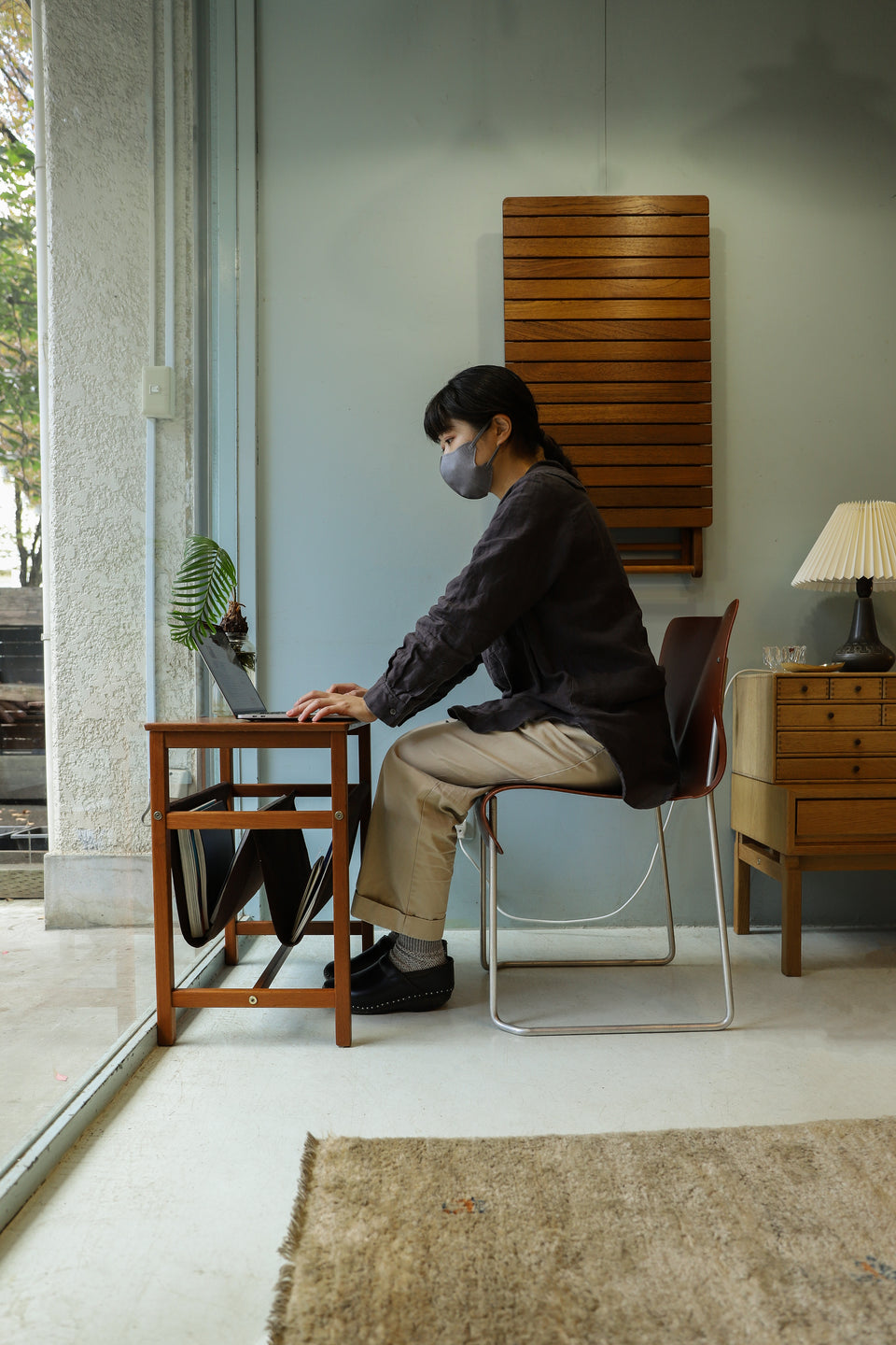 Side Table with Magazine Rack Scandinavian Vintage/北欧ヴィンテージ サイドテーブル マガジンラック