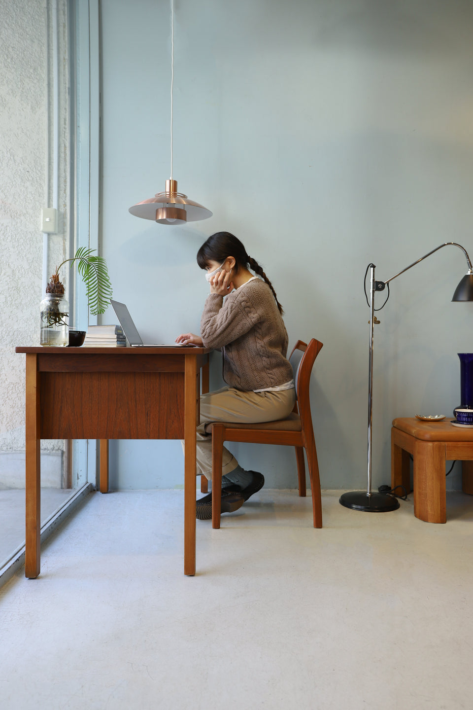 Single Pedestal Desk Danish Vintage/デンマークヴィンテージ 片袖デスク チーク材 北欧モダン
