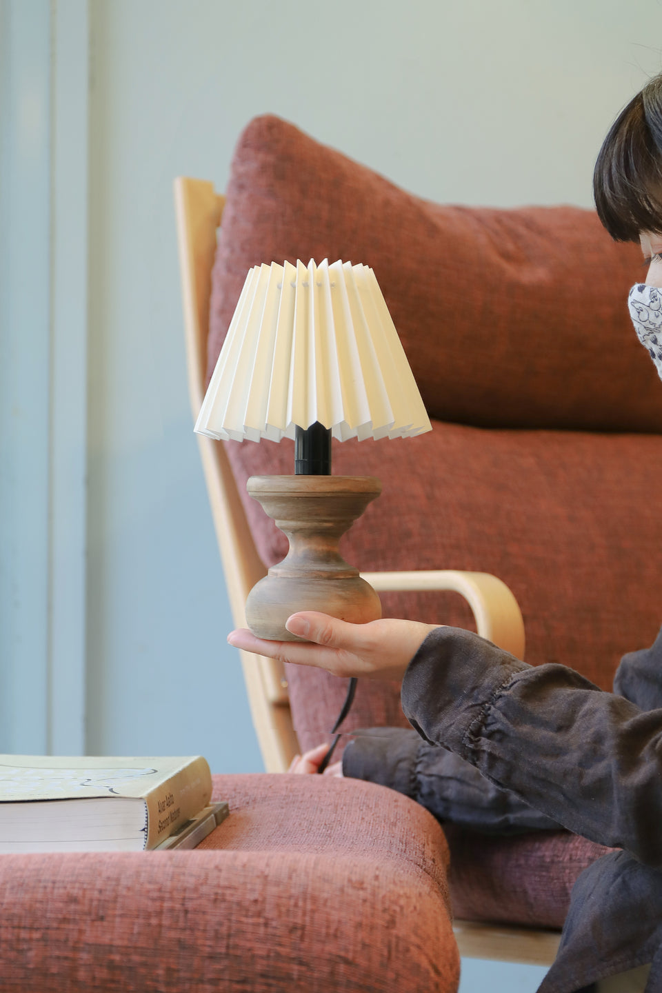 Shabby Chic Style Wooden Table Lamp/木製テーブルランプ シャビーシック ナチュラル 照明