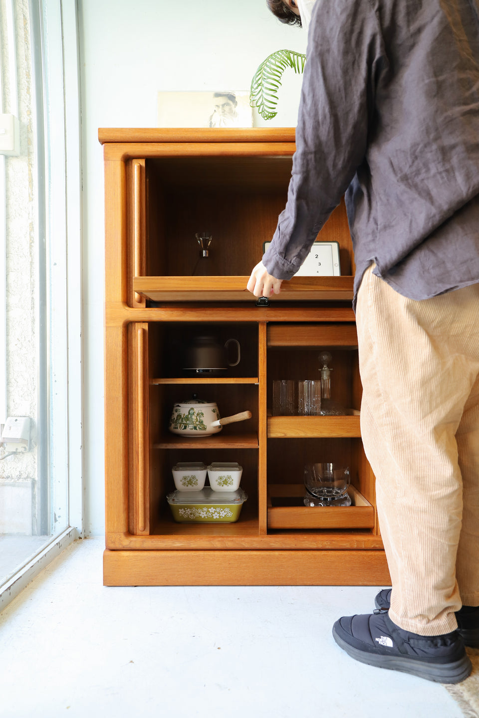 Teakwood Bellows Drink Cabinet Japanese Vintage/ジャパンヴィンテージ ドリンクキャビネット 蛇腹 チーク材