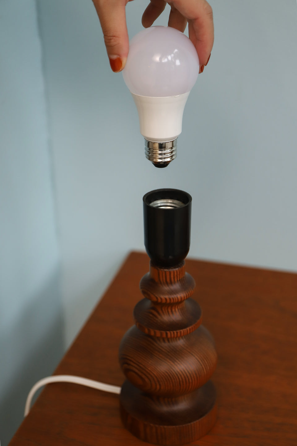 Scandinavian Vintage Pinewood Table Lamp/北欧ヴィンテージ パイン材 テーブルランプ 間接照明