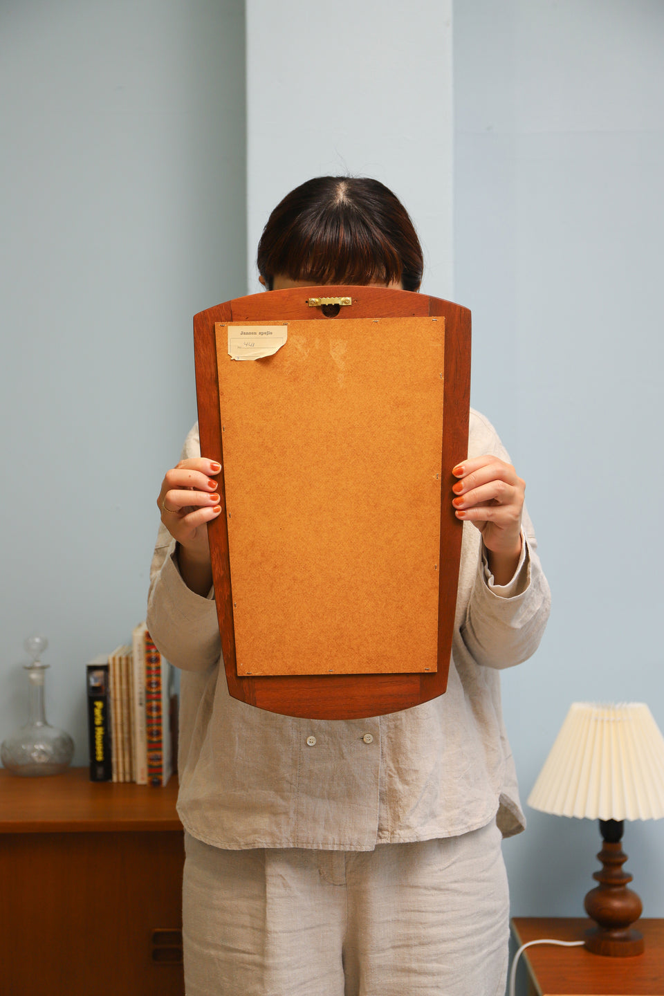 Danish Vintage Jansen Spejle Wall Mirror/デンマークヴィンテージ ウォールミラー チーク材 壁掛け鏡 北欧インテリア