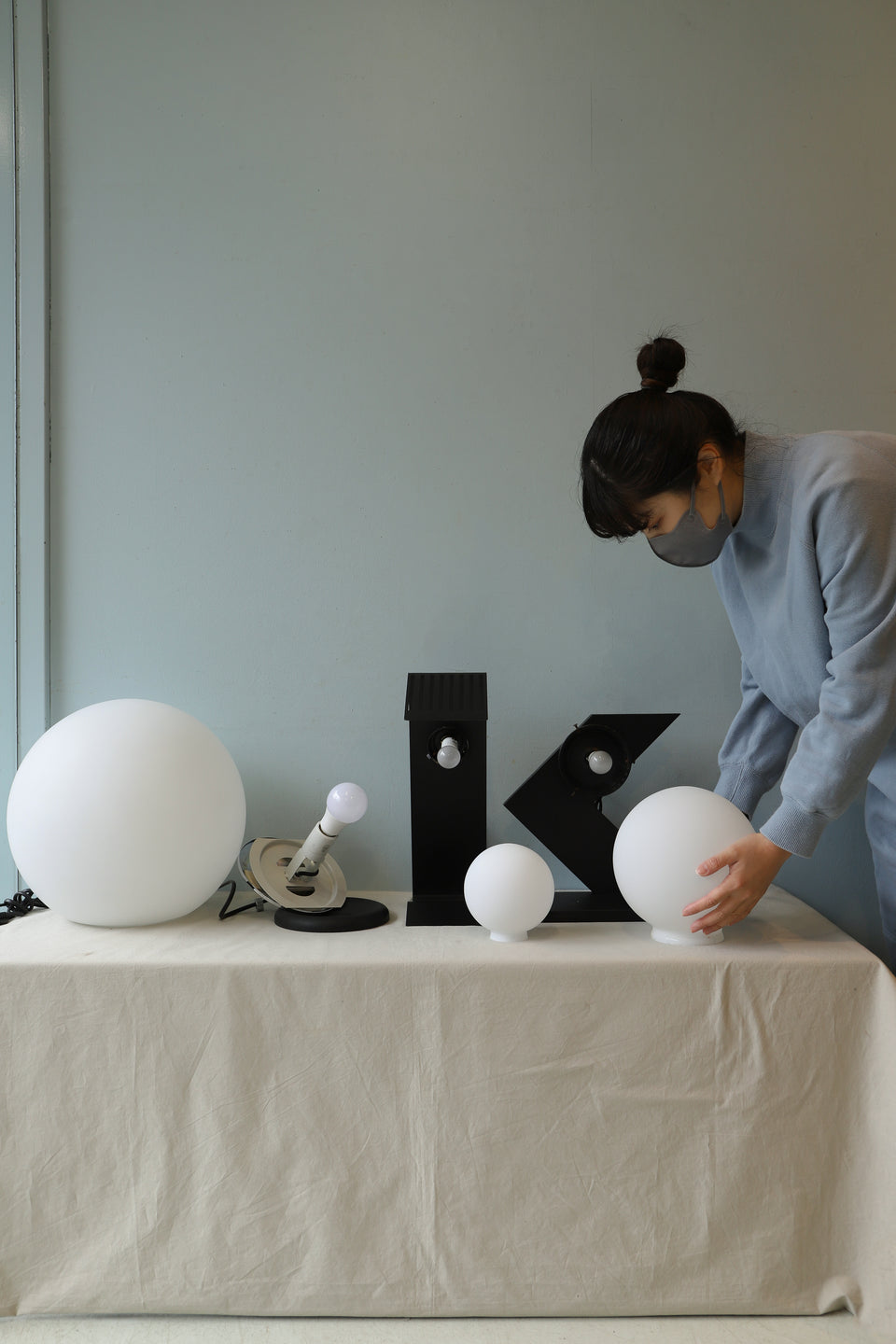 Glass Globe Lamp Post Modern Design/ガラスボール ランプ ポストモダンデザイン 照明