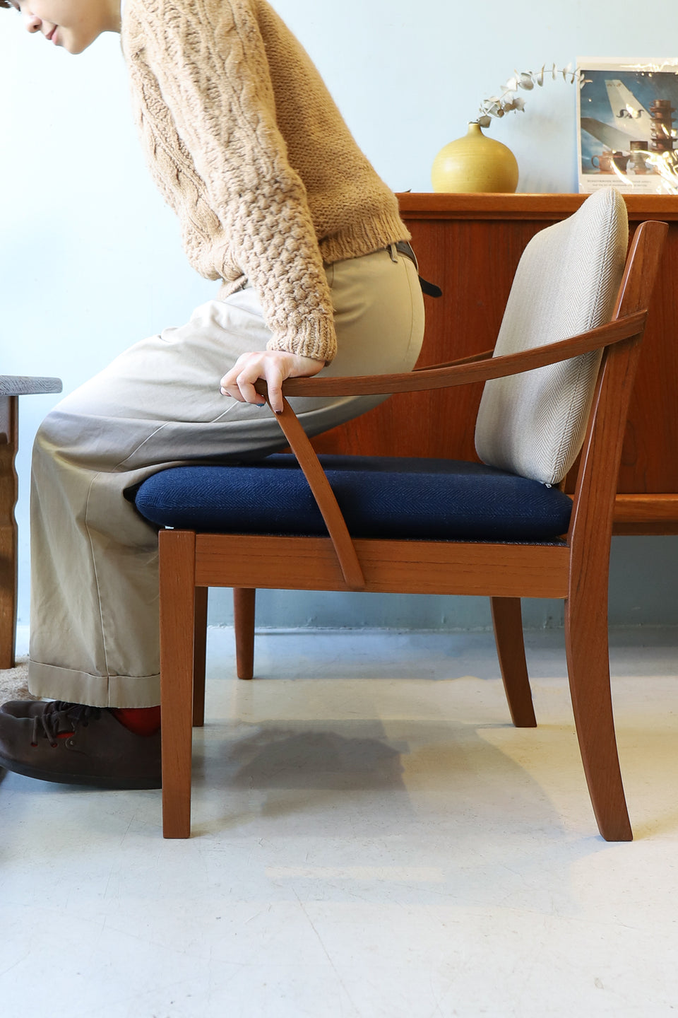 Japanese Vintage Teakwood Lounge Chair/ジャパンヴィンテージ ラウンジチェア アームチェア チーク材 椅子 北欧モダン