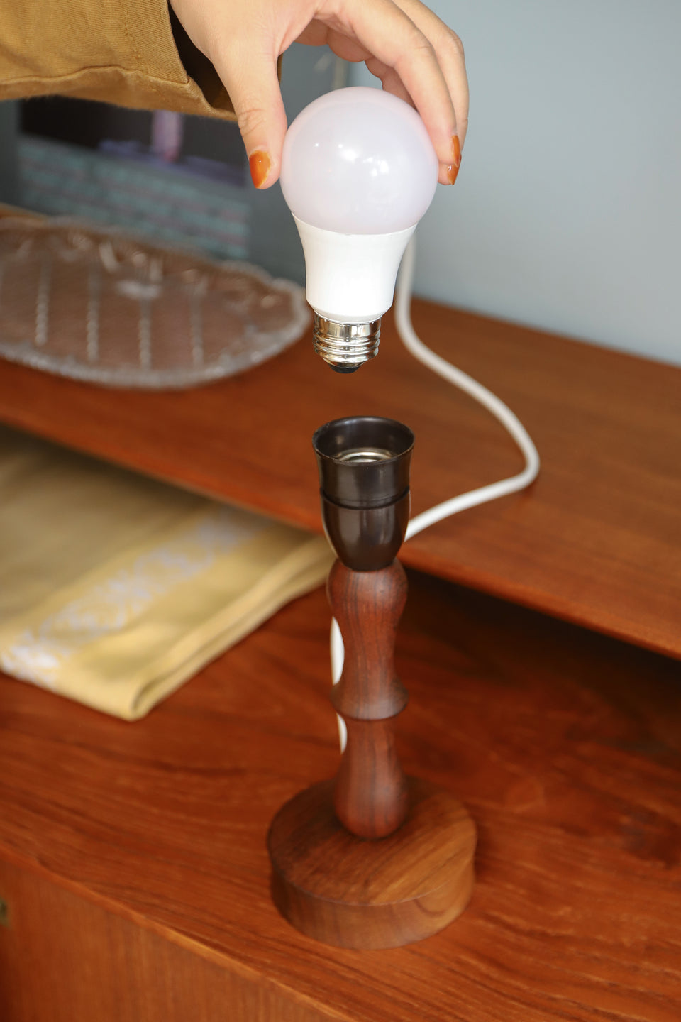 Danish Vintage Rosewood Table Lamp/デンマークヴィンテージ テーブルランプ ローズウッド 間接照明 北欧インテリア