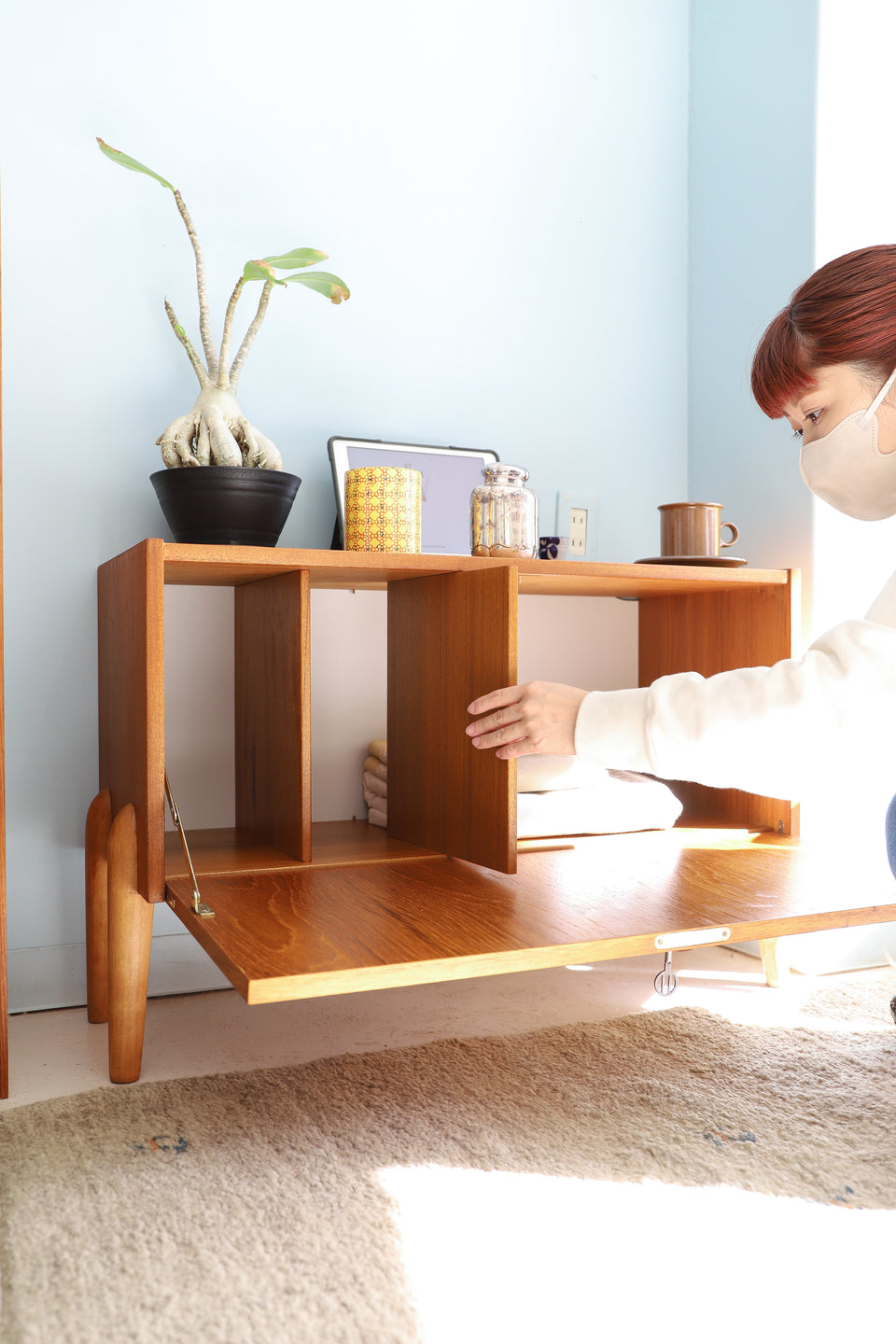 Scandinavian Vintage Small Sideboard Cabinet/北欧ヴィンテージ スモールサイドボード キャビネット チーク材 収納家具