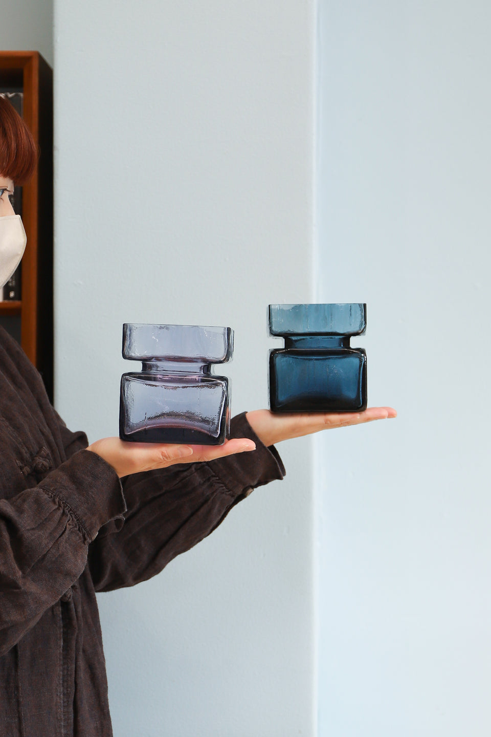 Finnish Vintage Riihimäen Lasi Pala Flower Vase/フィンランドヴィンテージ リーヒマエン・ラシ フラワーベース パラ ガラス 北欧インテリア