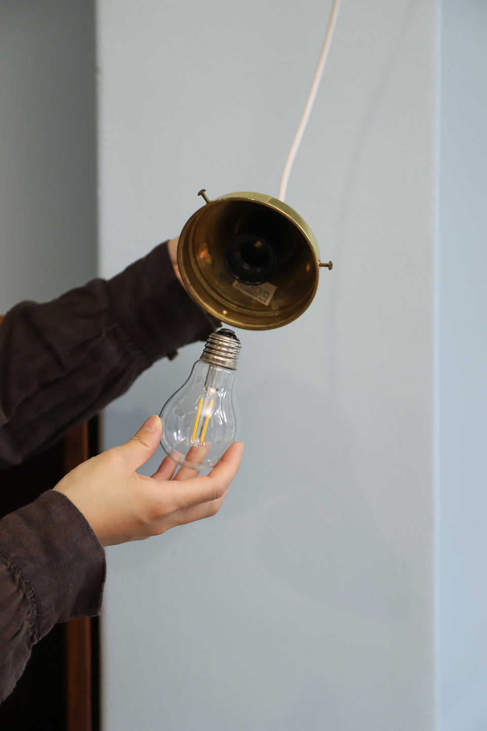 Danish Vintage J. Sommer Glass Shade Pendant Light/デンマークヴィンテージ ペンダントライト ガラスシェード 照明 北欧インテリア