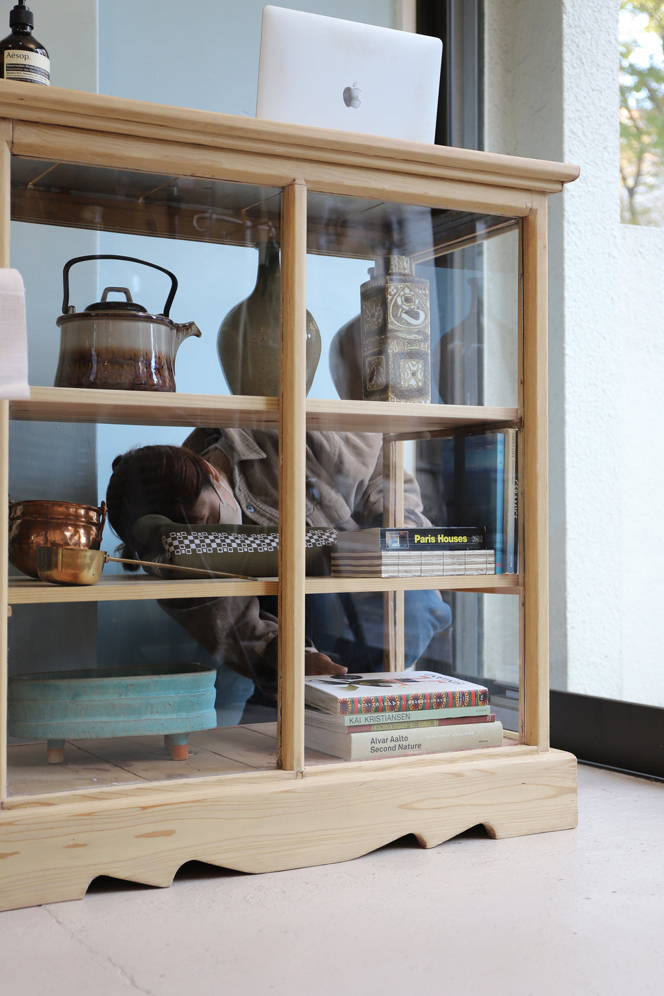 Vintage Glass Showcase Shelf Japanese Modern/ジャパンヴィンテージ ガラスショーケース 古道具 ディスプレイ シェルフ