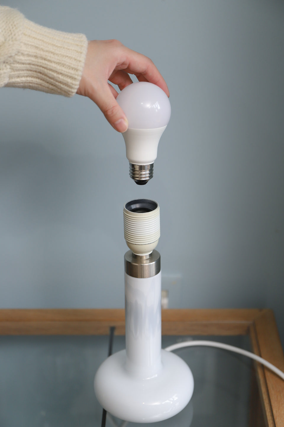 Danish Vintage Holmegaard Table Lamp Blues/ホルムガード テーブルランプ ブルース 間接照明 デンマークヴィンテージ 北欧インテリア