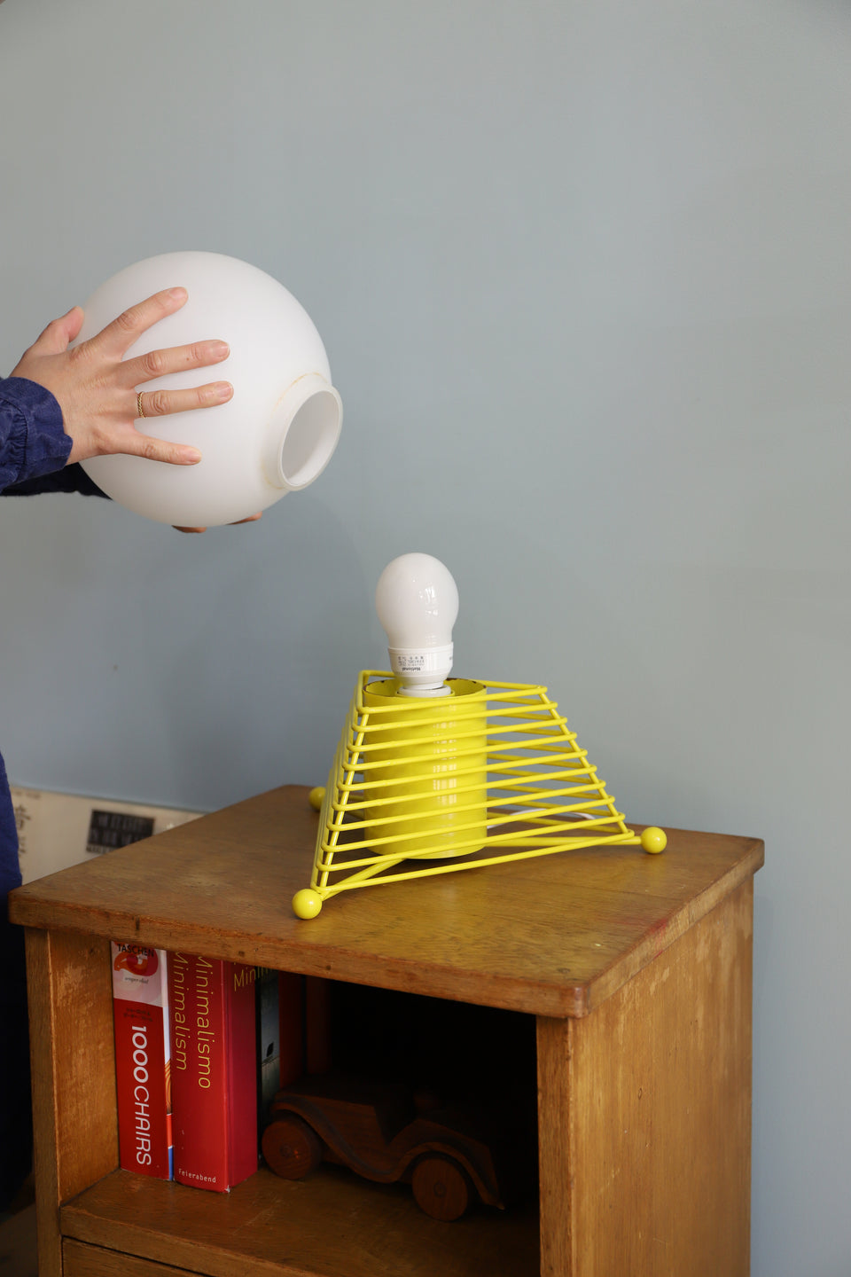 Japanese Vintage Glass Shade Table Lamp Postmodern/ジャパンヴィンテージ テーブルランプ 間接照明 レトロ ポストモダン