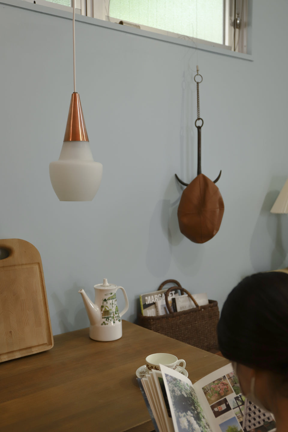 Danish Vintage Glass Copper Pendant Light/デンマークヴィンテージ ペンダントライト ガラス コッパー 照明 北欧インテリア