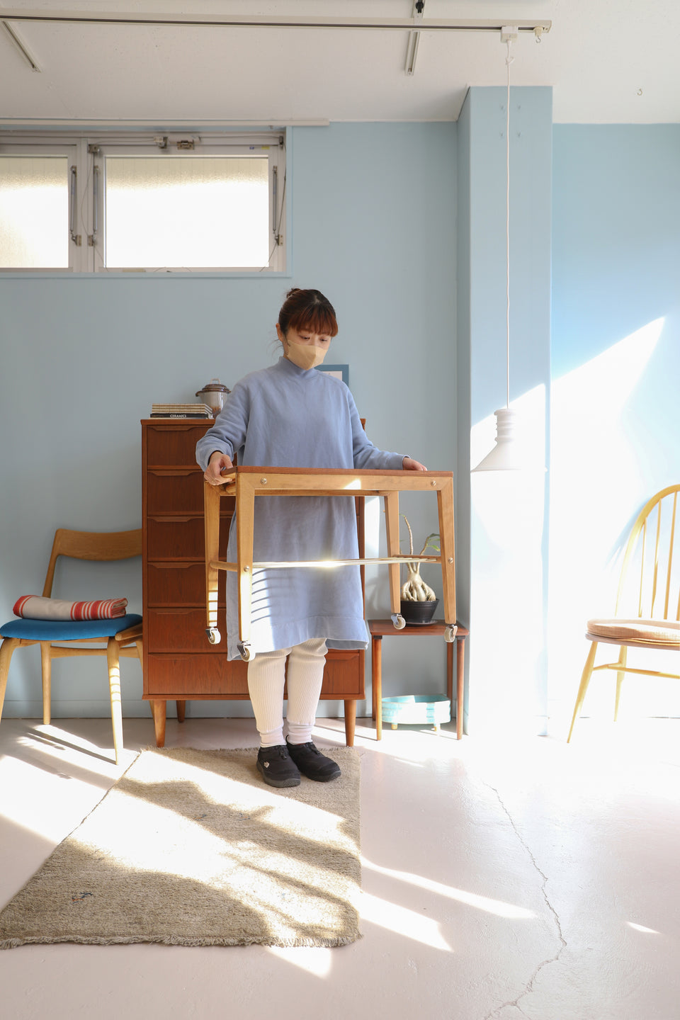 Scandinavian Vintage Caster Side Table/北欧ヴィンテージ キャスター サイドテーブル ワゴン