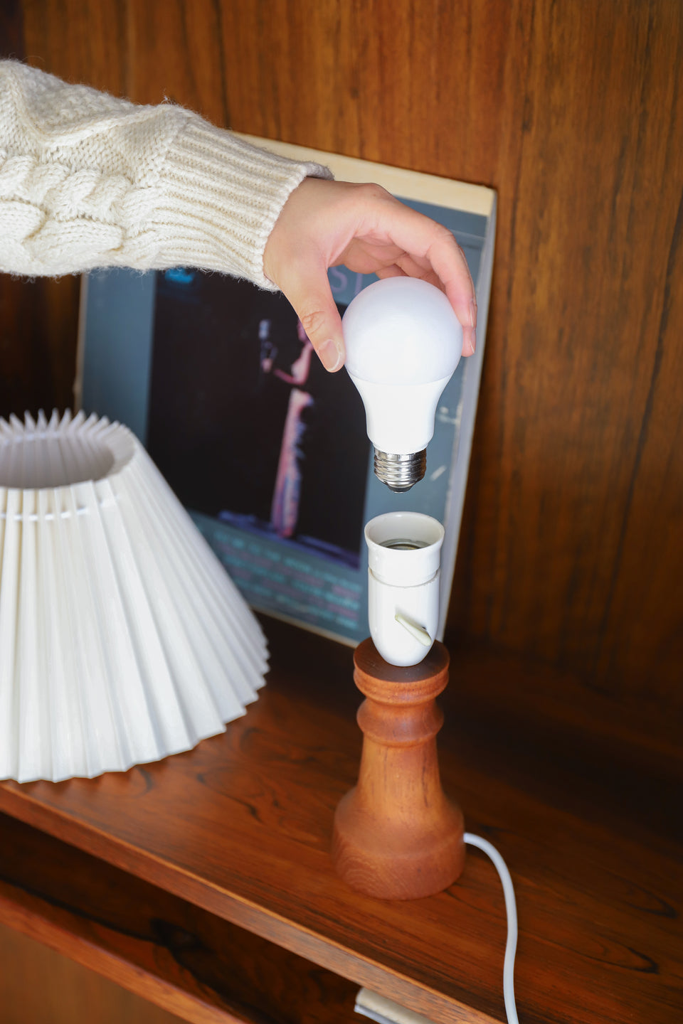 Small Table Lamp Danish Vintage Teakwood/デンマークヴィンテージ テーブルランプ 間接照明 チーク材 北欧インテリア