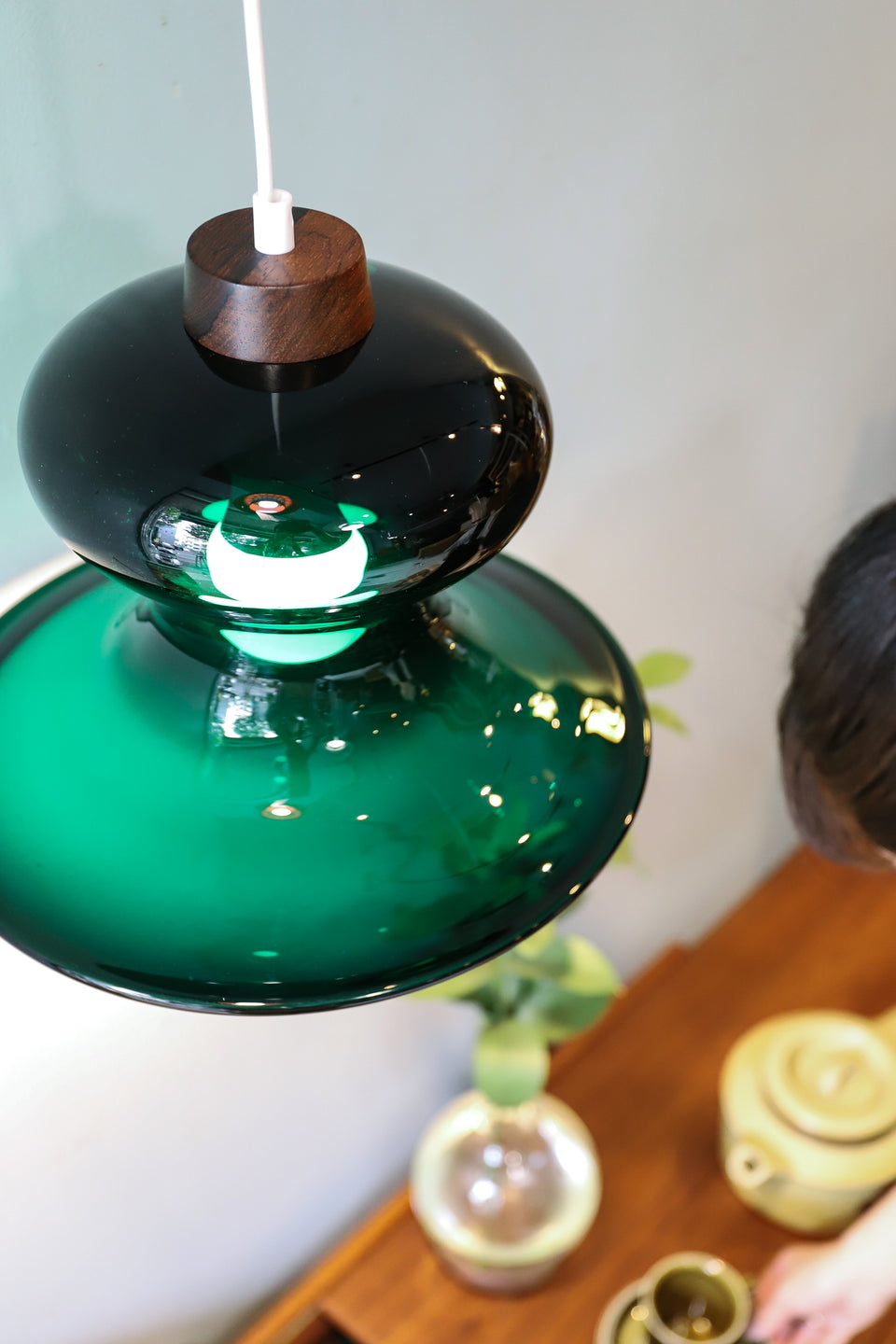 Scandinavian Vintage Glass Shade Pendant Light /北欧ヴィンテージ ペンダントライト ガラスシェード
