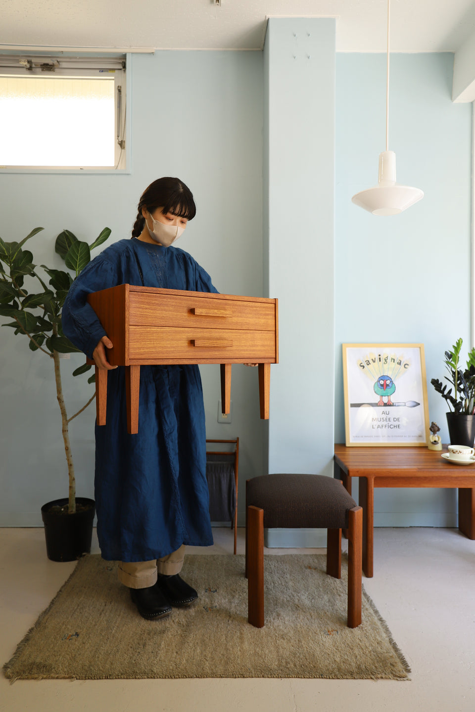 Scandinavian Vintage Small Side Chest 2Drawers/北欧ヴィンテージ スモールサイドチェスト 2段 チーク材