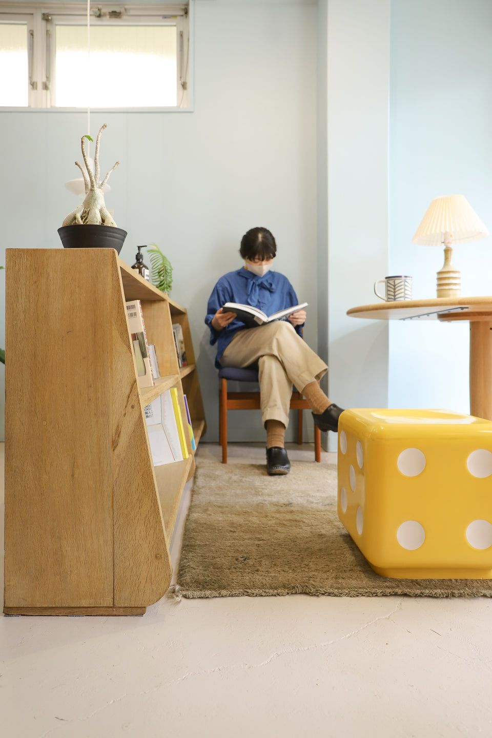 Japanese Vintage Wooden Low Bookshelf/ジャパンヴィンテージ 木製 本棚 図書館 収納 レトロモダン