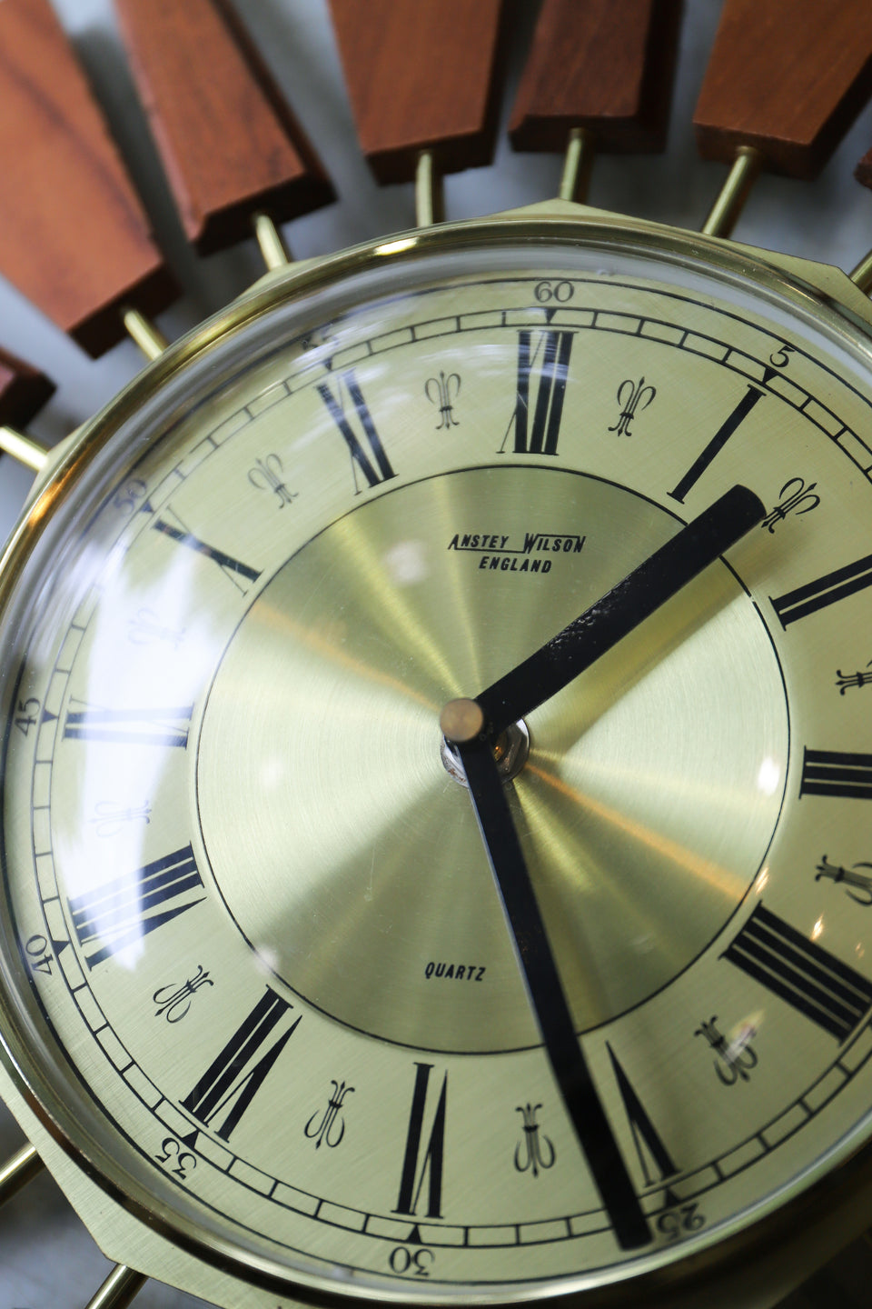 Anstey&Wilson Sunburst Wall Clock/イギリスヴィンテージ サンバースト ウォールクロック